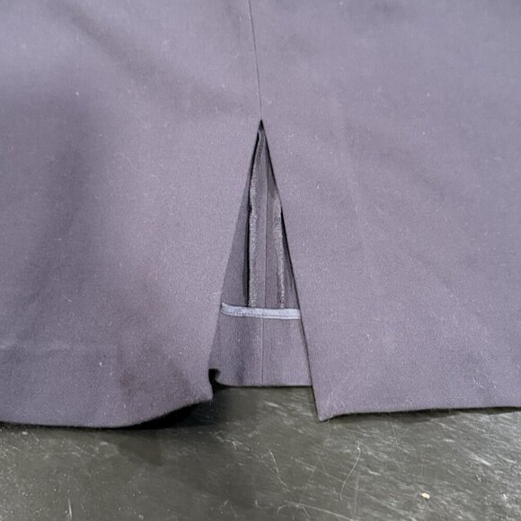 Massimo Dutti Navy Midi Dress Puff Sleeve Old Money Office Siren Womens Size 6 - Picture 10 of 16